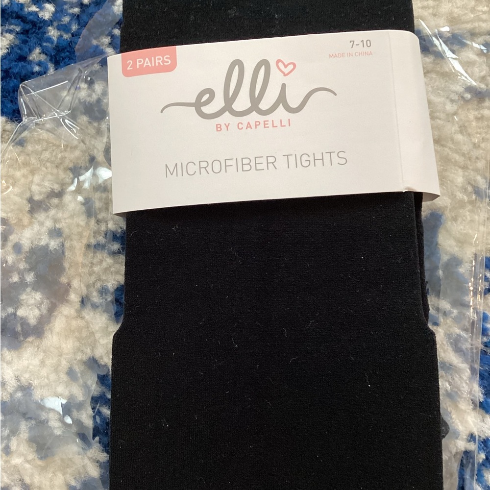 Capelli of New York Black Opaque Tights - Picture 2 of 2